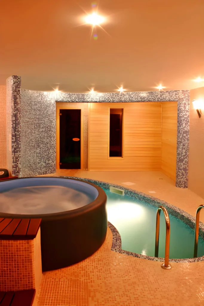 jacuzzi bath in fancy massage spa